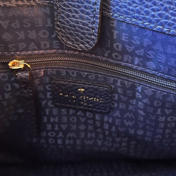 Leather Navy Kate Spade with Bow Detail - Picture 2 of 9